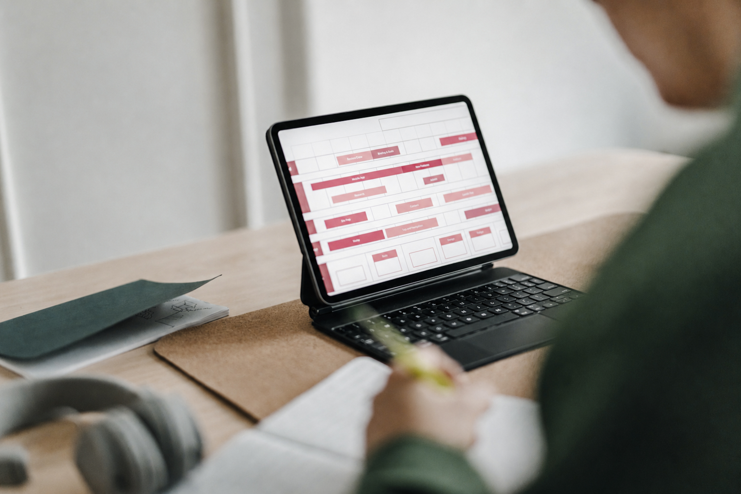 A calendar on a laptop